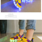 Kid’s Casual Shoes Boys Rechargeable Cartoon PU Leather Spring Fashion Flat Bottom Anti-slip Sneakers Yellow Size 25-36