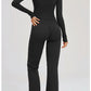 Women's Seamless Yoga Set Long Sleeve Flared Leggings Activewear