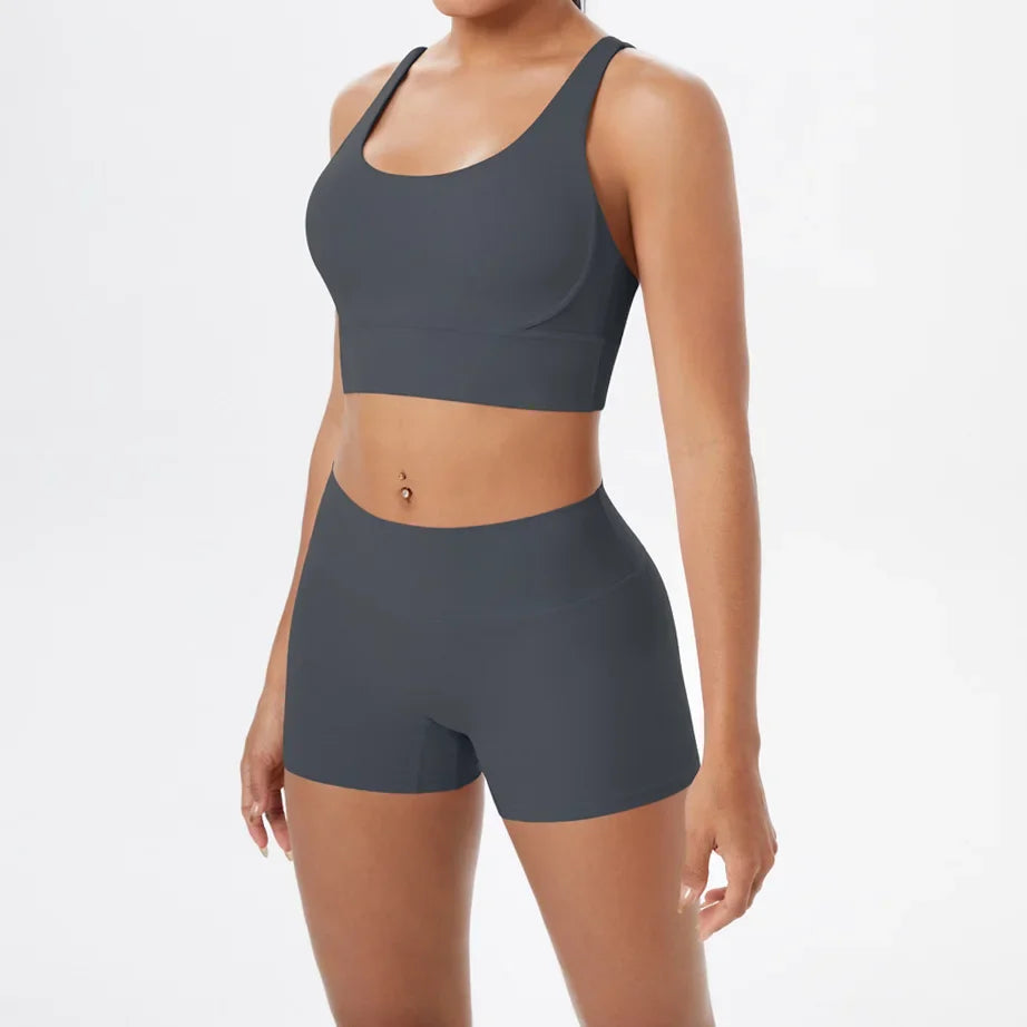 Women's Yoga Set Fitness Bra Push-Up Shorts Activewear