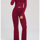 Women's Seamless Yoga Set Long Sleeve Flared Leggings Activewear