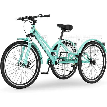 7-Speed Adult Mountain Trike With Front Disc Brake And Suspension