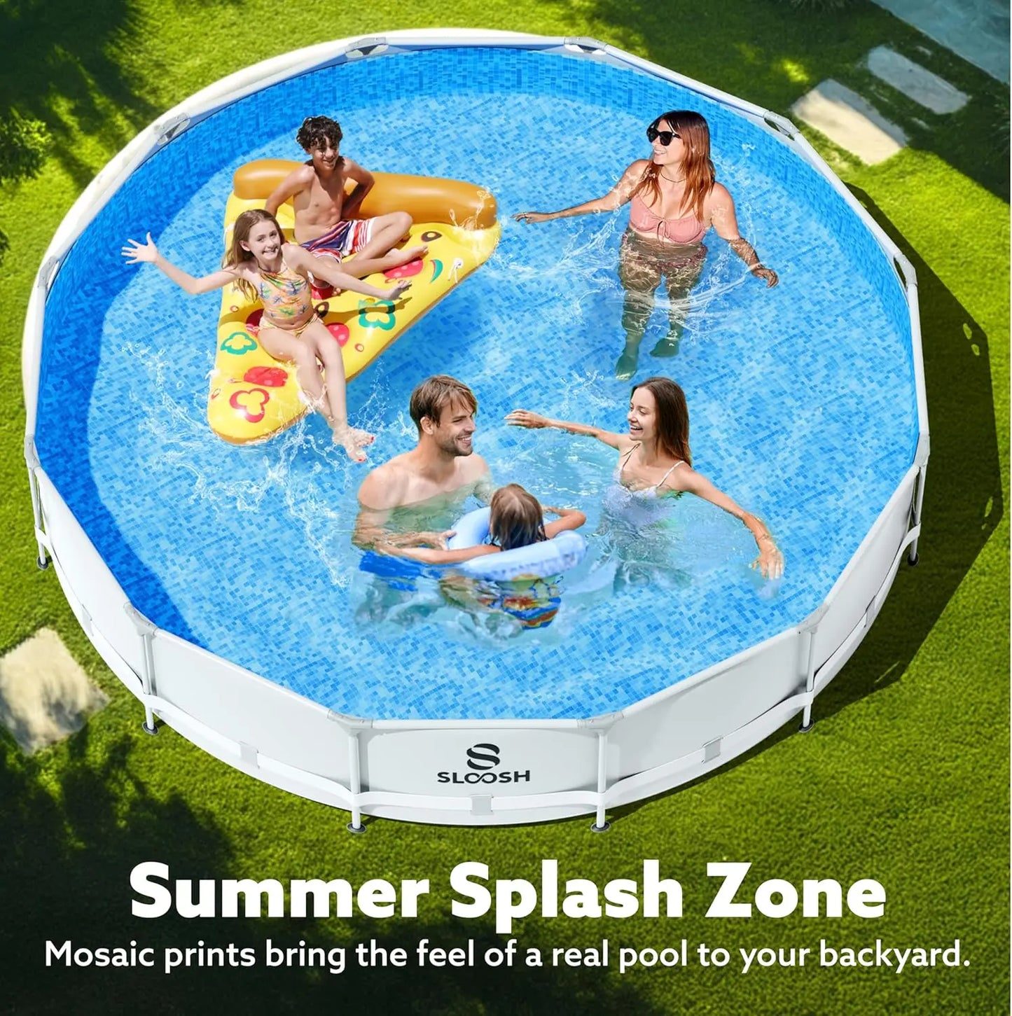 Joyfy Round Outdoor Above Ground Pool Set With Filter Pump