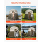 Camping Shower Tent 2 Room Foldable Portable Privacy Changing Room Ground Stakes