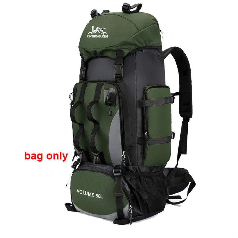 90L Waterproof Hiking Camping Backpack Large Capacity Rucksack
