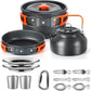 Complete Camping Kitchen Cookware Tableware & Teapot for 2-3