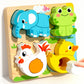 4-in-1 Wooden 3D Cartoon Animal Puzzle | Educational Toy for Kids