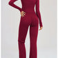 Women's Seamless Yoga Set Long Sleeve Flared Leggings Activewear