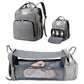 3 In 1 Diaper Bag Backpack Foldable Baby Bed Waterproof Travel Bag with USB Charge Diaper Bag Backpack with Changing Bed 3 types