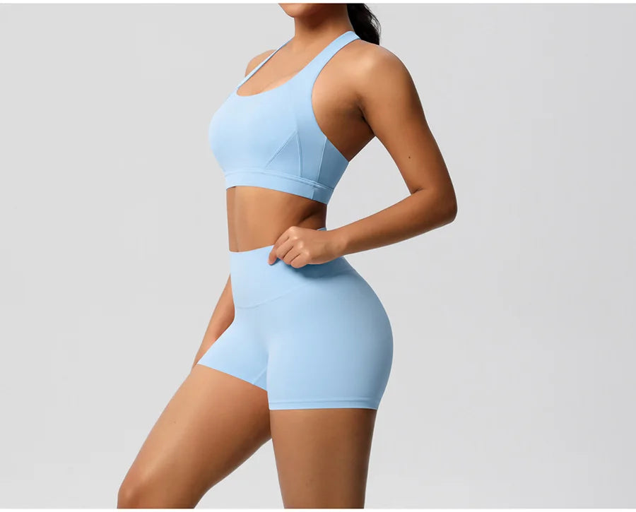 Women's Yoga Set Fitness Bra Push-Up Shorts Activewear