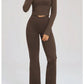 Women's Seamless Yoga Set Long Sleeve Flared Leggings Activewear