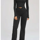 Women's Seamless Yoga Set Long Sleeve Flared Leggings Activewear