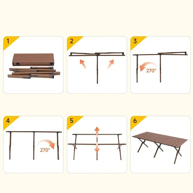Portable Foldable Aluminum Camping Picnic Table Outdoor Furniture