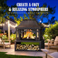 Wood Burning Outdoor Fireplace With Chimney And Spark Screen