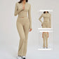 Women's Seamless Yoga Set Long Sleeve Flared Leggings Activewear