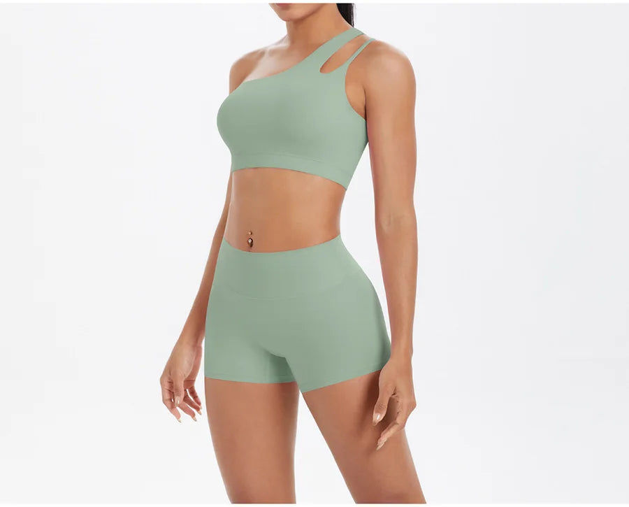 Women's Yoga Set Fitness Bra Push-Up Shorts Activewear