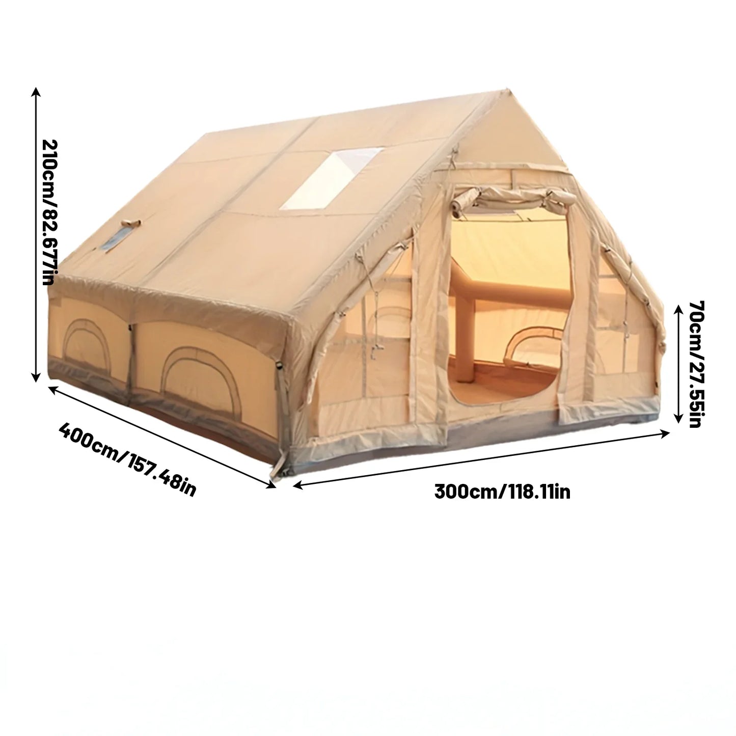 Inflatable Camping Tent With Skylight And Breathable Mesh