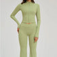 Women's Seamless Yoga Set Long Sleeve Flared Leggings Activewear