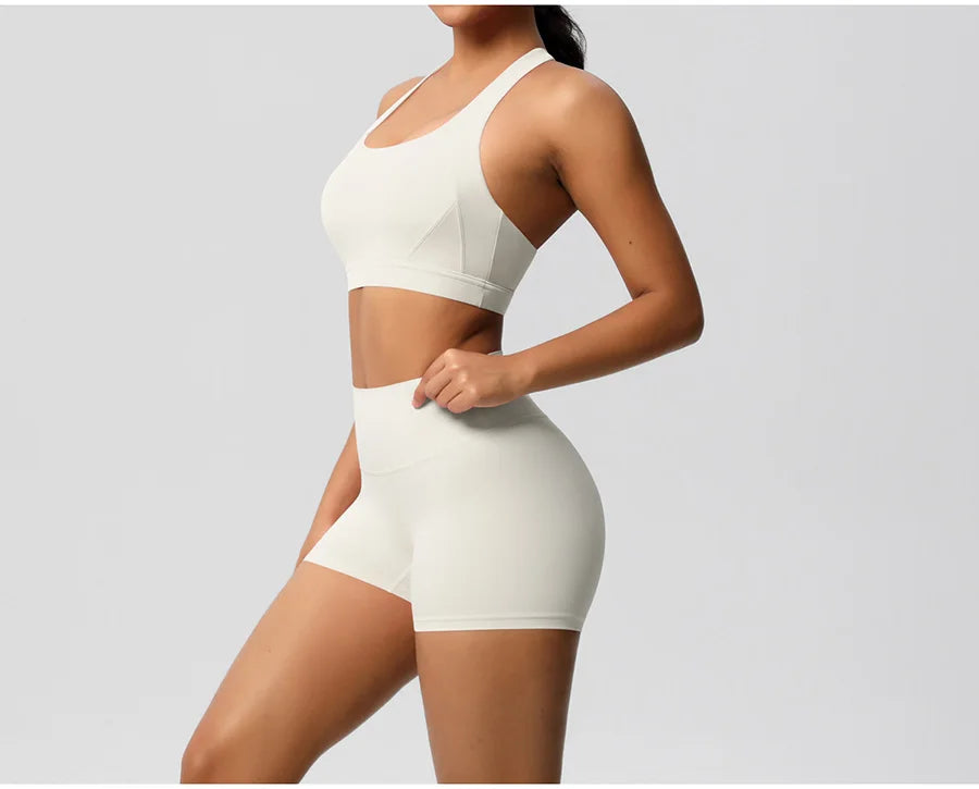 Women's Yoga Set Fitness Bra Push-Up Shorts Activewear