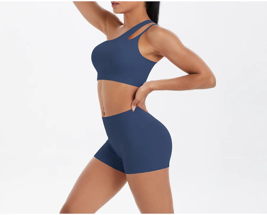 Women's Yoga Set Fitness Bra Push-Up Shorts Activewear