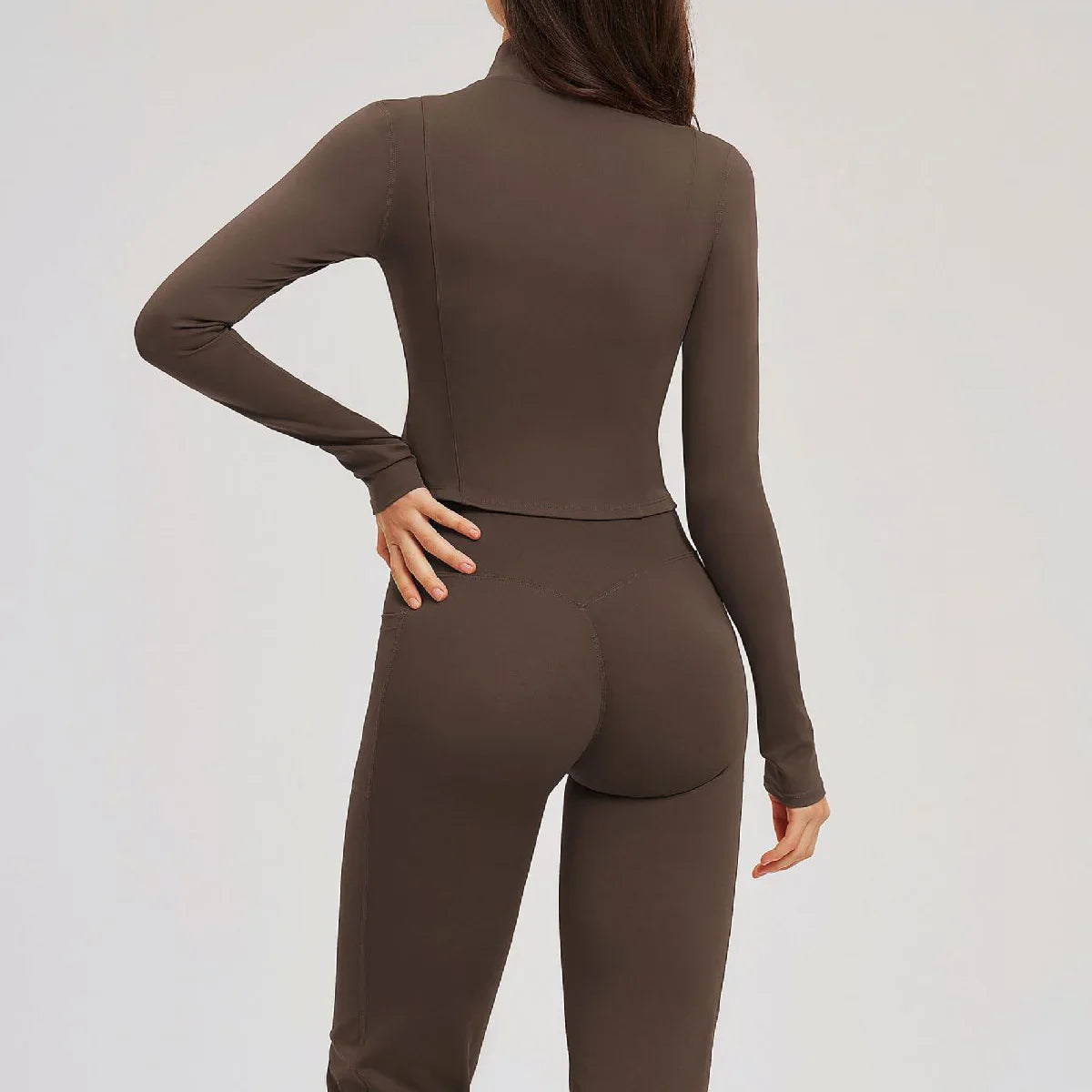 Women's Seamless Yoga Set Long Sleeve Flared Leggings Activewear