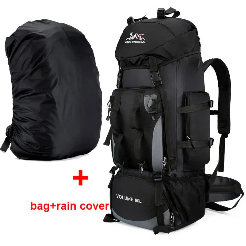 90L Waterproof Hiking Camping Backpack Large Capacity Rucksack