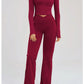 Women's Seamless Yoga Set Long Sleeve Flared Leggings Activewear