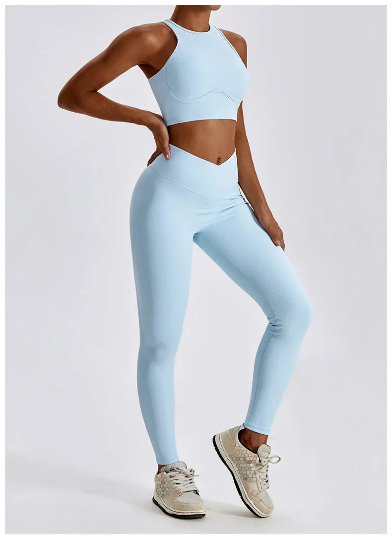 Women's Seamless Yoga Set Fitness Bra Leggings Activewear