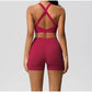 Women's Yoga Set Fitness Bra Push-Up Shorts Activewear