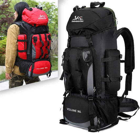 90L Waterproof Hiking Camping Backpack Large Capacity Rucksack