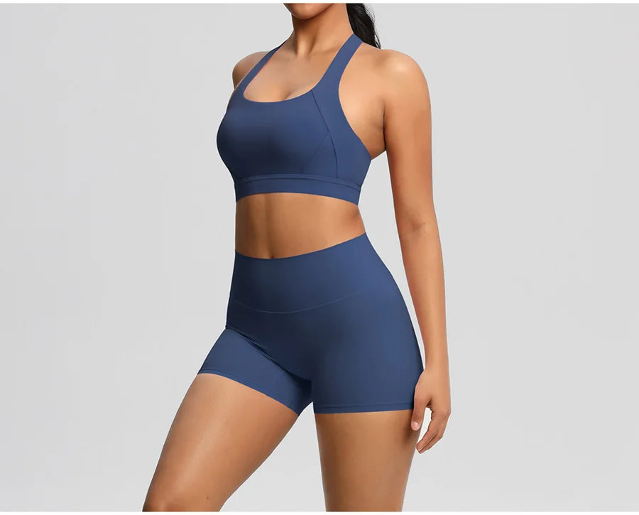 Women's Yoga Set Fitness Bra Push-Up Shorts Activewear