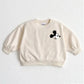 Cartoon Sweatshirts For Boys And Girls Cute Tops Crewneck Pullovers Toddler New Solid Color Hoodie Mickey Minnie Print Clothes