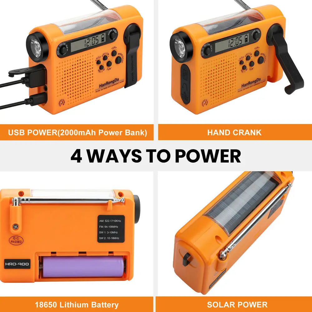 SolarWave 2000: 3-in-1 Crank Radio & Power Bank