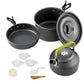 Complete Camping Kitchen Cookware Tableware & Teapot for 2-3