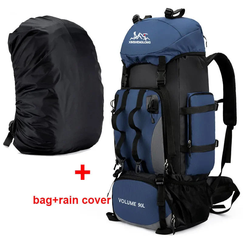 90L Waterproof Hiking Camping Backpack Large Capacity Rucksack