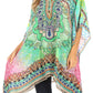 Stylish Rhinestone Lace-Up V-Neck Women's Caftan Poncho Cover-Up by Sakkas Aymee