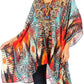 Stylish Rhinestone Lace-Up V-Neck Women's Caftan Poncho Cover-Up by Sakkas Aymee