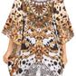 Stylish Rhinestone Lace-Up V-Neck Women's Caftan Poncho Cover-Up by Sakkas Aymee