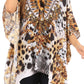 Stylish Rhinestone Lace-Up V-Neck Women's Caftan Poncho Cover-Up by Sakkas Aymee