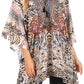 Stylish Rhinestone Lace-Up V-Neck Women's Caftan Poncho Cover-Up by Sakkas Aymee