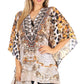 Stylish Rhinestone Lace-Up V-Neck Women's Caftan Poncho Cover-Up by Sakkas Aymee