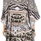 Stylish Rhinestone Lace-Up V-Neck Women's Caftan Poncho Cover-Up by Sakkas Aymee