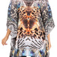 Stylish Rhinestone Lace-Up V-Neck Women's Caftan Poncho Cover-Up by Sakkas Aymee