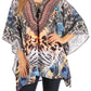 Stylish Rhinestone Lace-Up V-Neck Women's Caftan Poncho Cover-Up by Sakkas Aymee