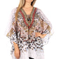 Stylish Rhinestone Lace-Up V-Neck Women's Caftan Poncho Cover-Up by Sakkas Aymee