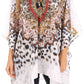 Stylish Rhinestone Lace-Up V-Neck Women's Caftan Poncho Cover-Up by Sakkas Aymee