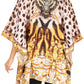Stylish Rhinestone Lace-Up V-Neck Women's Caftan Poncho Cover-Up by Sakkas Aymee