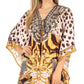 Stylish Rhinestone Lace-Up V-Neck Women's Caftan Poncho Cover-Up by Sakkas Aymee