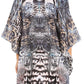 Stylish Rhinestone Lace-Up V-Neck Women's Caftan Poncho Cover-Up by Sakkas Aymee