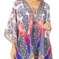 Stylish Rhinestone Lace-Up V-Neck Women's Caftan Poncho Cover-Up by Sakkas Aymee
