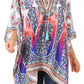 Stylish Rhinestone Lace-Up V-Neck Women's Caftan Poncho Cover-Up by Sakkas Aymee